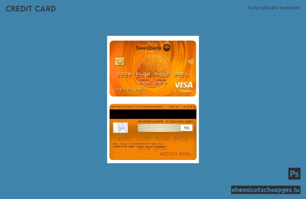 Beispielvorschau der Swedbank Visa Electron Karte aus Lettland